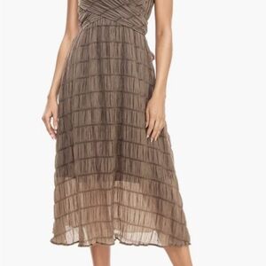 Socialite Brown Tie Back Sleeveless Midi Dress